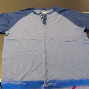 Basic Editions Navy Blue Henley Shirt